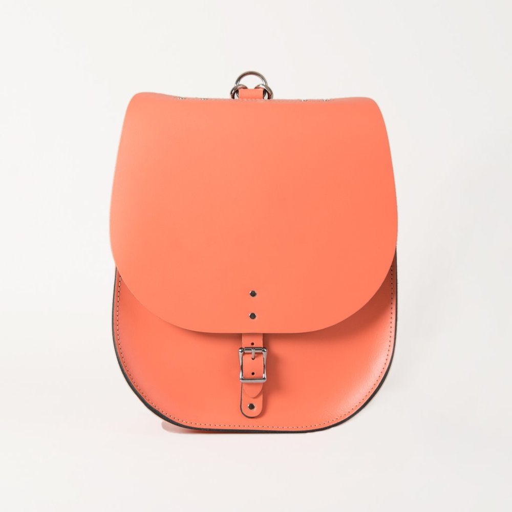 The Leather Satchel Co. Saddlebag Backpack Coral